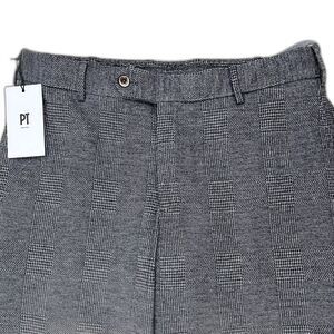 $475 RETAIL PT Torino NWT Slim Fit Casual Pants Sz 50 32 US Gray Plaid Stretch